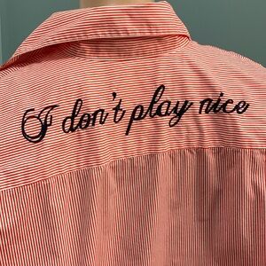 Ms. Min Jr. Crisp Cotton Button-Down Pinstriped Shirt